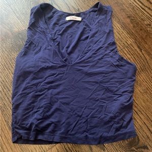 Blue v neck tank top